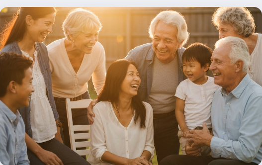 Family spending meaningful time together